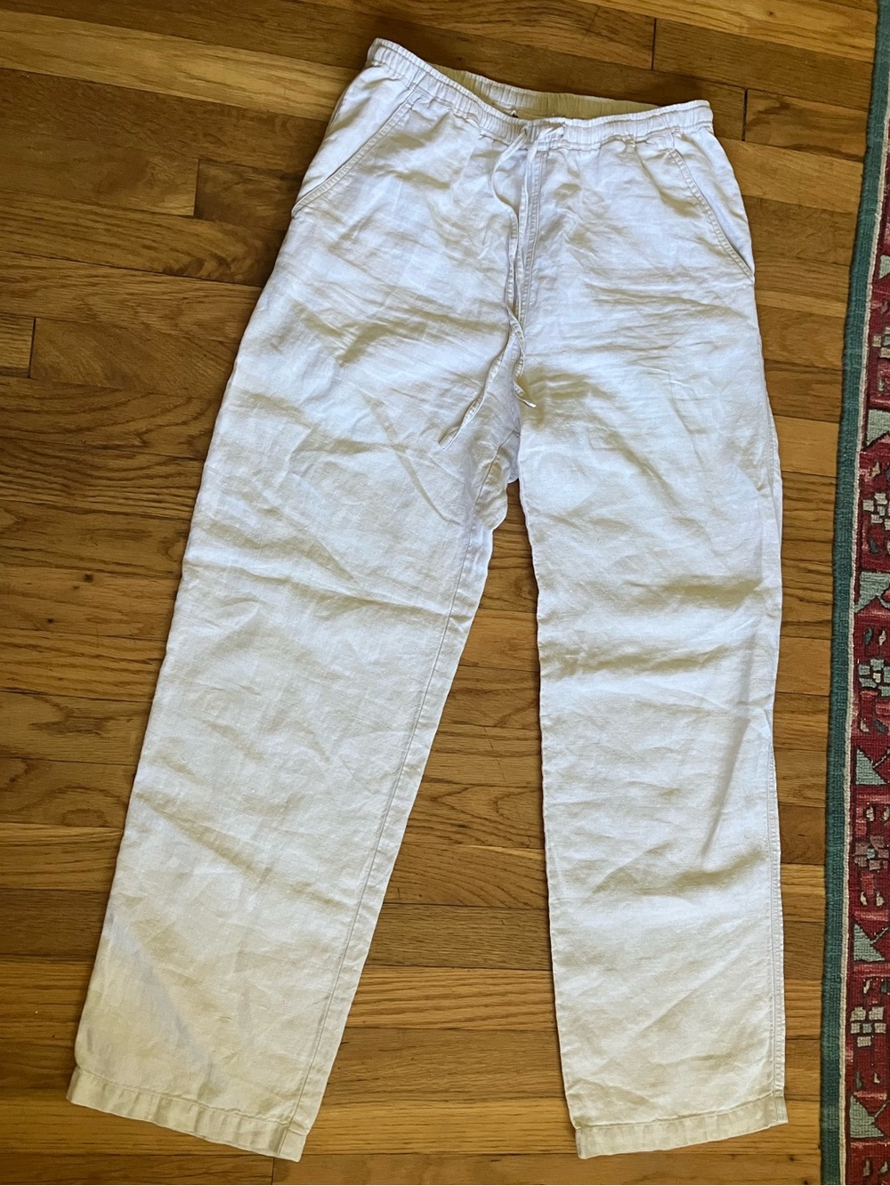 Jones New York 100% White Linen Pants